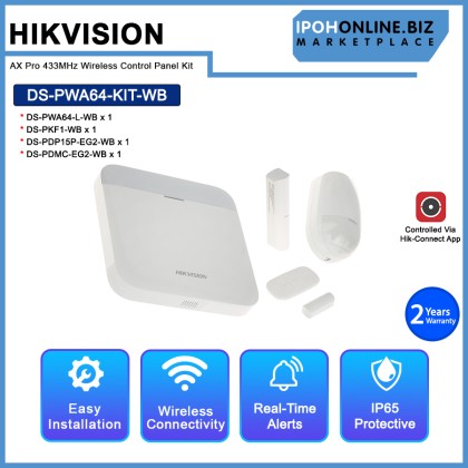 HIKVISION DS-PWA64-Kit-WB AX Pro 433MHz Wireless Control Panel Kit