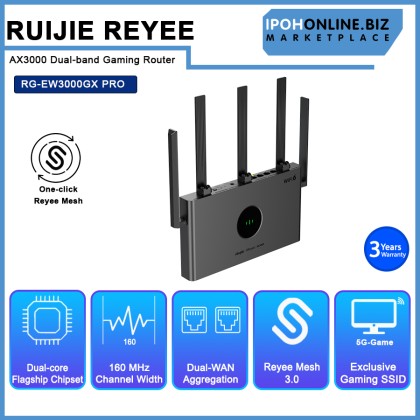 RUIJIE REYEE RG-EW3000GX PRO Dual-band Gigabit Mesh Gaming Router Wi-Fi 6 3000M