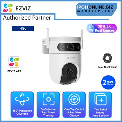 EZVIZ H9c Dual Lens WIfi Camera 5MP + 5MP PTZ & Fix Lens CCTV Security Outdoor Camera
