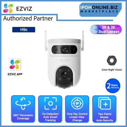 EZVIZ H9c Dual Lens WIfi Camera 5MP + 5MP PTZ & Fix Lens CCTV Security Outdoor Camera