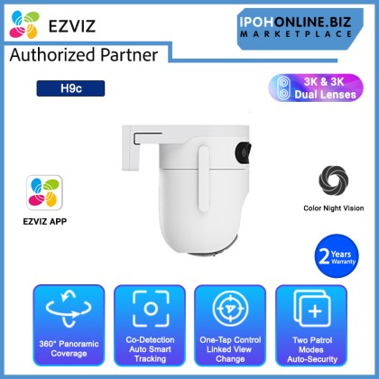EZVIZ H9c Dual Lens WIfi Camera 5MP + 5MP PTZ & Fix Lens CCTV Security Outdoor Camera