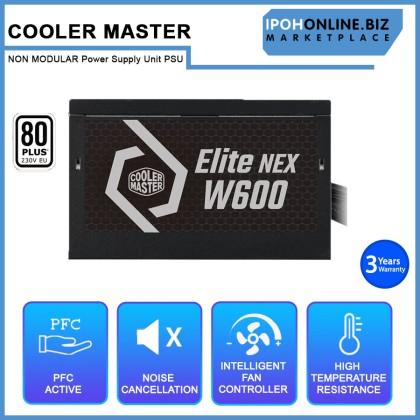 COOLER MASTER ELITE NEX W600 (600W) White 80 PLUS 230V NON MODULAR Power Supply Unit PSU