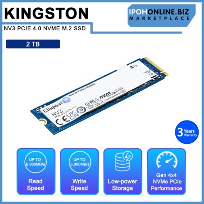 KINGSTON NV3 SNV3S 500GB/1TB/2TB SSD M.2 2280 NVME PCIE 4.0 Up To 6000MB/S Read Solid State Drive