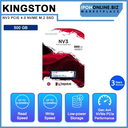KINGSTON NV3 SNV3S 500GB/1TB/2TB SSD M.2 2280 NVME PCIE 4.0 Up To 6000MB/S Read Solid State Drive