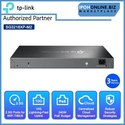 TP-LINK SG3218XP-M2 Omada 16-Port 2.5G and 2-Port 10GE SFP+ L2+ Managed Switch with 8-Port PoE+