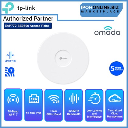 TP-LINK EAP772 BE9300 Ceiling Mount Tri-Band Wi-Fi 7 Access Point