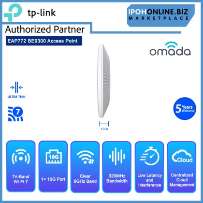TP-LINK EAP772 BE9300 Ceiling Mount Tri-Band Wi-Fi 7 Access Point