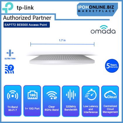 TP-LINK EAP772 BE9300 Ceiling Mount Tri-Band Wi-Fi 7 Access Point