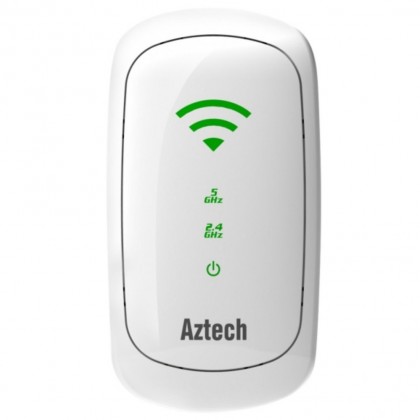 Aztech Wall-Plugged 300Mbps Dual Band Concurrent Wireless-N Repeater