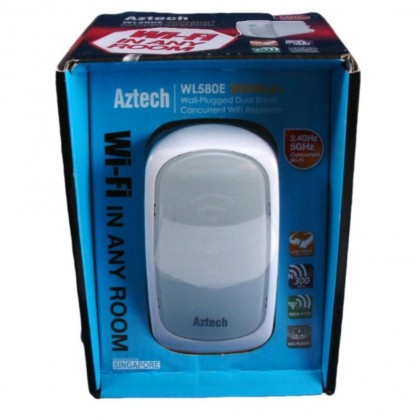 Aztech Wall-Plugged 300Mbps Dual Band Concurrent Wireless-N Repeater