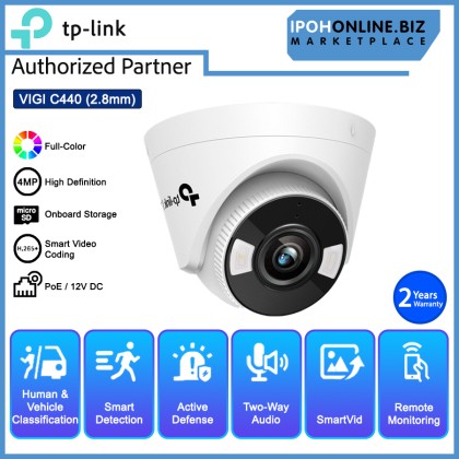 TP-LINK VIGI C440 4MP 4MM FULL COLOR TURRET NETWORK CAMERA