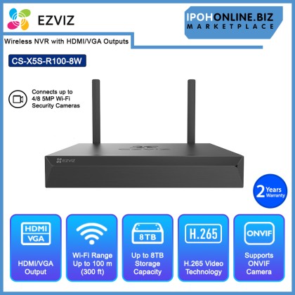 EZVIZ X5S 8CH Wireless NVR with HDMI & VGA Outputs EZVIZ X5S 8CH Wireless NVR with HDMI & VGA Outputs
