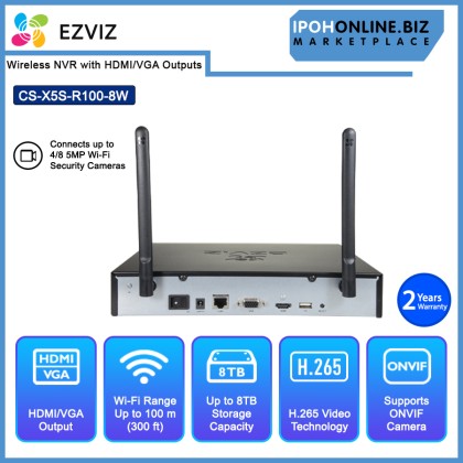 EZVIZ X5S 8CH Wireless NVR with HDMI & VGA Outputs EZVIZ X5S 8CH Wireless NVR with HDMI & VGA Outputs