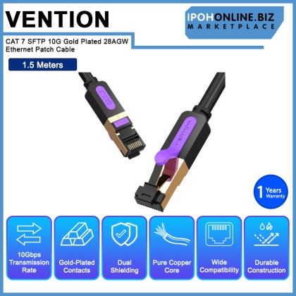 VENTION CAT 7 SFTP 10G Gold Plated 28AGW Ethernet Patch Cable VENTION CAT 7 SFTP 10G Gold Plated 28AGW Ethernet Patch Cable