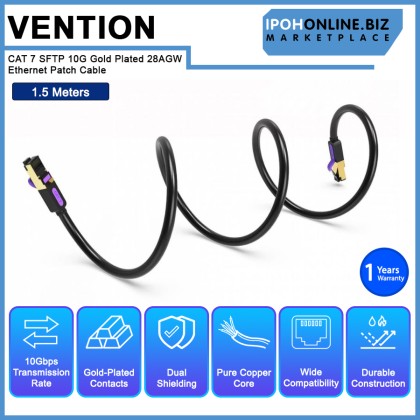 VENTION CAT 7 SFTP 10G Gold Plated 28AGW Ethernet Patch Cable VENTION CAT 7 SFTP 10G Gold Plated 28AGW Ethernet Patch Cable