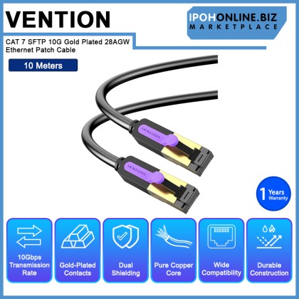 VENTION CAT 7 SFTP 10G Gold Plated 28AGW Ethernet Patch Cable VENTION CAT 7 SFTP 10G Gold Plated 28AGW Ethernet Patch Cable