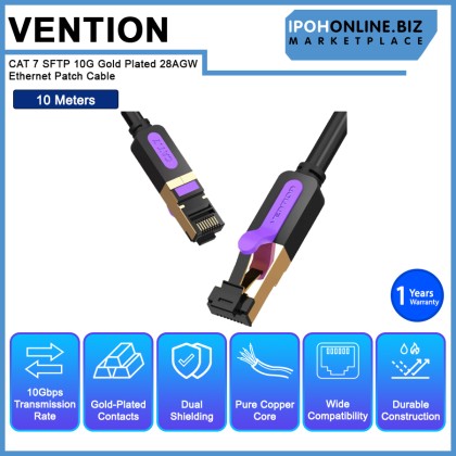 VENTION CAT 7 SFTP 10G Gold Plated 28AGW Ethernet Patch Cable VENTION CAT 7 SFTP 10G Gold Plated 28AGW Ethernet Patch Cable