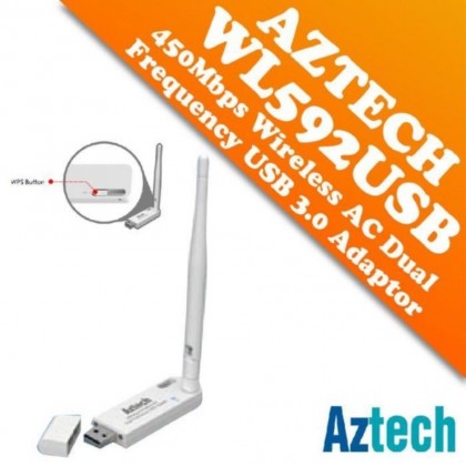 Aztech WL592USB 450Mbps Wireless AC Dual Frequency USB 2.0 Adapter