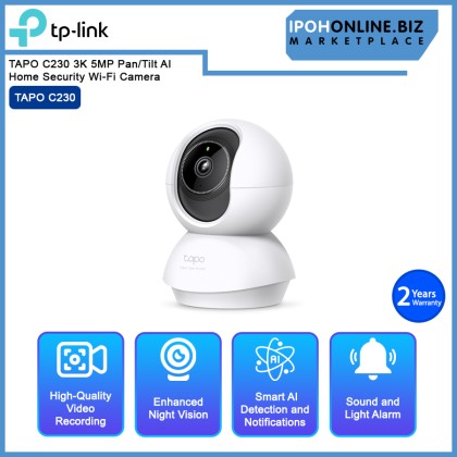 TP-LINK TAPO C230 3K 5MP Pan/Tilt AI Home Security Wi-Fi Camera