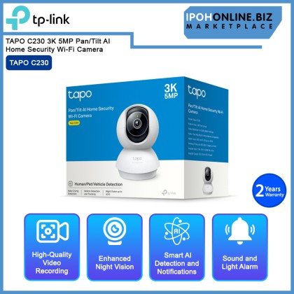 TP-LINK TAPO C230 3K 5MP Pan/Tilt AI Home Security Wi-Fi Camera