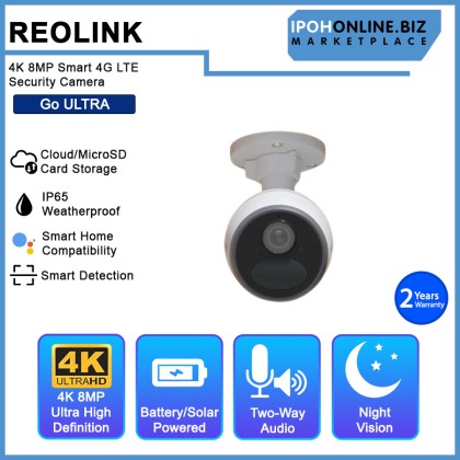 REOLINK GO ULTRA 4K 8MP Wire-Free Smart 4G LTE Battery-Powered Solar Security Camera with Smart Detection