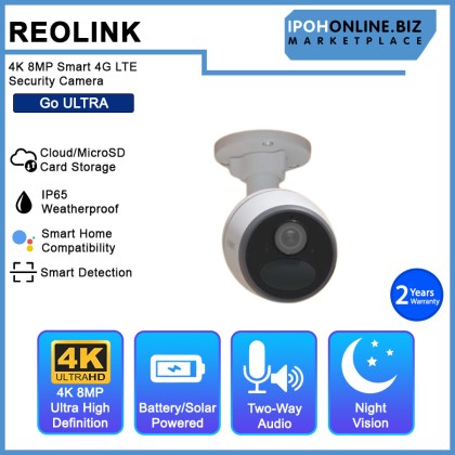 REOLINK GO ULTRA 4K 8MP Wire-Free Smart 4G LTE Battery-Powered Solar Security Camera with Smart Detection