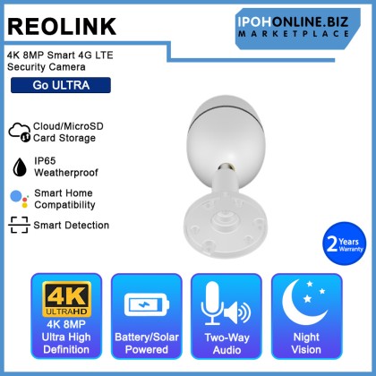 REOLINK GO ULTRA 4K 8MP Wire-Free Smart 4G LTE Battery-Powered Solar Security Camera with Smart Detection
