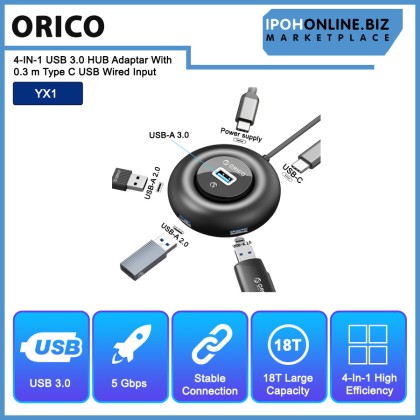 ORICO Round USB HUB Box 4 USB Hub Adapter with Type C USB Wired input