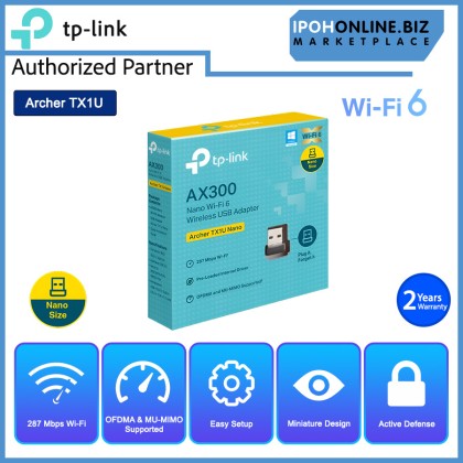 TP-LINK Archer TX1U Nano AX300 Nano Wi-Fi 6 Wireless USB Adapter