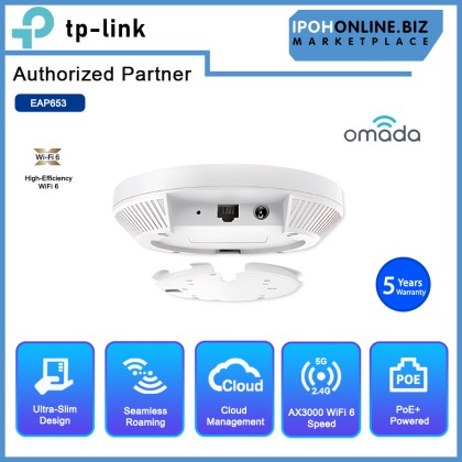 TP-LINK EAP653 UR AX3000 Ceiling Mount WiFi 6 Access Point