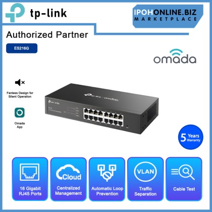 TP-LINK ES216G OMADA 16-PORT GIGABIT EASY MANAGED SWITCH