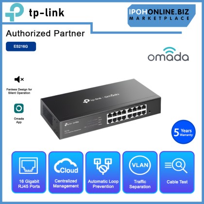 TP-LINK ES216G OMADA 16-PORT GIGABIT EASY MANAGED SWITCH