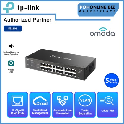 TP-LINK ES224G OMADA 24-PORT GIGABIT EASY MANAGED SWITCH