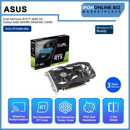 ASUS Dual GeForce RTX™ 3050 OC Edition 6GB GDDR6 GRAPHIC CARD