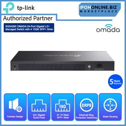 TP-LINK SG3428X OMADA 24-Port Gigabit L2+ Managed Switch with 4 10GE SFP+ Slots