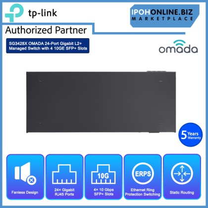TP-LINK SG3428X OMADA 24-Port Gigabit L2+ Managed Switch with 4 10GE SFP+ Slots