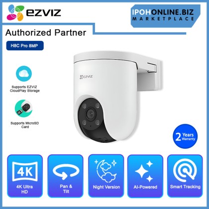Ezviz H8C Pro 8MP 4K 4MM Outdoor PanTilt Two Way Color Night Vision Motion Detection CCTV Camera