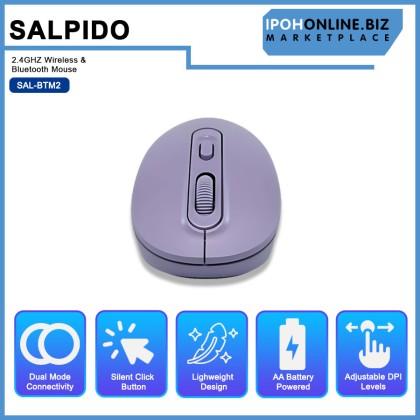 SALPIDO SAL-BTM2 2.4GHZ Wireless & Bluetooth Mouse SALPIDO SAL-BTM2 2.4GHZ Wireless & Bluetooth Mouse
