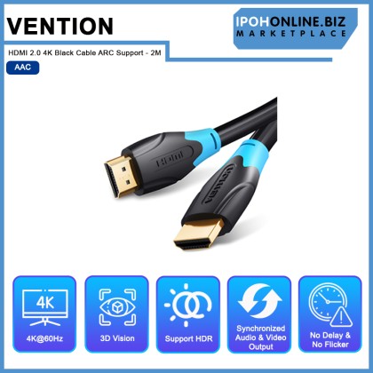 VENTION HDMI 2.0 4k Black Cable ARC support - 2M