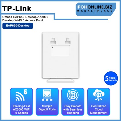 TP-Link Omada EAP650-Desktop AX3000 Desktop Wi-Fi 6 Access Point