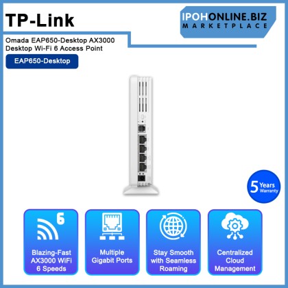 TP-Link Omada EAP650-Desktop AX3000 Desktop Wi-Fi 6 Access Point