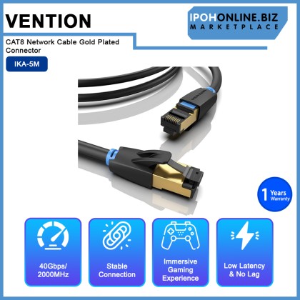 VENTION CAT8 SSTP 40Gps 2000Mhz 28AWG Super Speed RJ45 Network Cable Gold Plated Connector - 5M