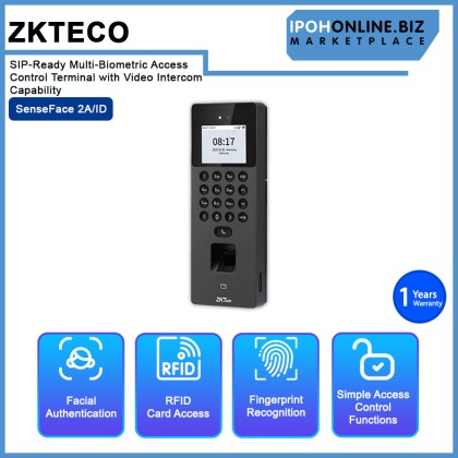 ZKTECO SENSEFACE 2A SIP-Ready Multi-Biometric Access Control Terminal with Video Intercom Capability ZKTECO SENSEFACE 2A SIP-Ready Multi-Biometric Access Control Terminal with Video Intercom Capability