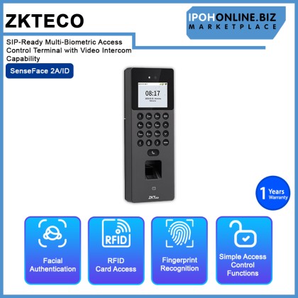 ZKTECO SENSEFACE 2A SIP-Ready Multi-Biometric Access Control Terminal with Video Intercom Capability ZKTECO SENSEFACE 2A SIP-Ready Multi-Biometric Access Control Terminal with Video Intercom Capability