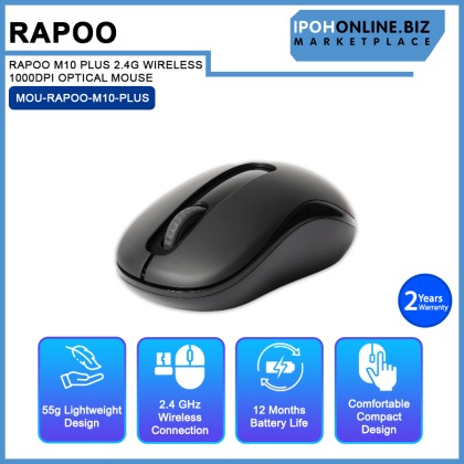 RAPOO M10 PLUS 2.4G WIRELESS 1000DPI OPTICAL MOUSE