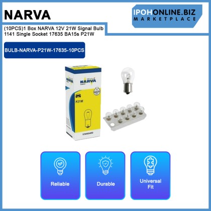 (10PCS)1 Box NARVA 12V 21W Signal Bulb 1141 Single Socket 17635 BA15s P21W (10PCS)1 Box NARVA 12V 21W Signal Bulb 1141 Single Socket 17635 BA15s P21W