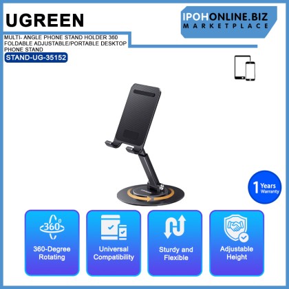 UGREEN MULTI- ANGLE PHONE STAND HOLDER 360 FOLDABLE ADJUSTABLE/PORTABLE DESKTOP PHONE STAND (LP805 35152)