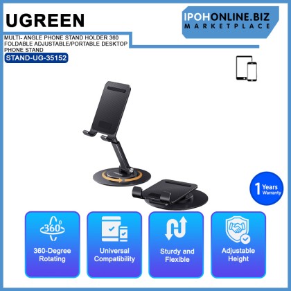 UGREEN MULTI- ANGLE PHONE STAND HOLDER 360 FOLDABLE ADJUSTABLE/PORTABLE DESKTOP PHONE STAND (LP805 35152)