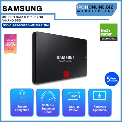 SAMSUNG 860 PRO SATA II 2.5" 512GB V-NAND SSD