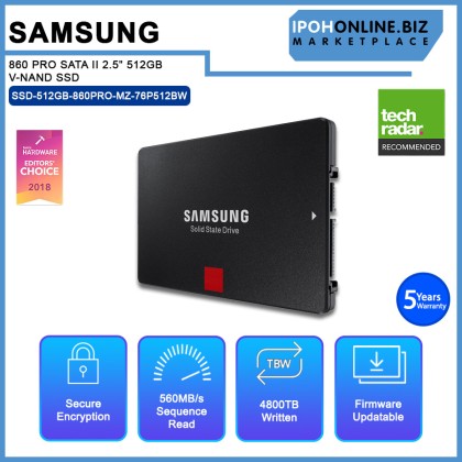 SAMSUNG 860 PRO SATA II 2.5" 512GB V-NAND SSD
